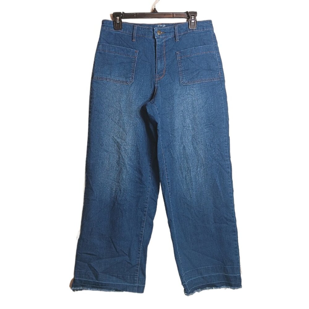 Energie Straight Crop Jeans Womens 13 Medium Wash High Rise Boho Retro Relaxed